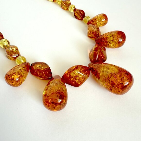 Vintage Baltic Amber Chunky Beaded Statement Necklace 86g - Picture 4 of 11